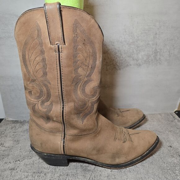 Unbranded Leather Upper Tan Women’s Cowboy Boots Size 11M Brown - Picture 1 of 7